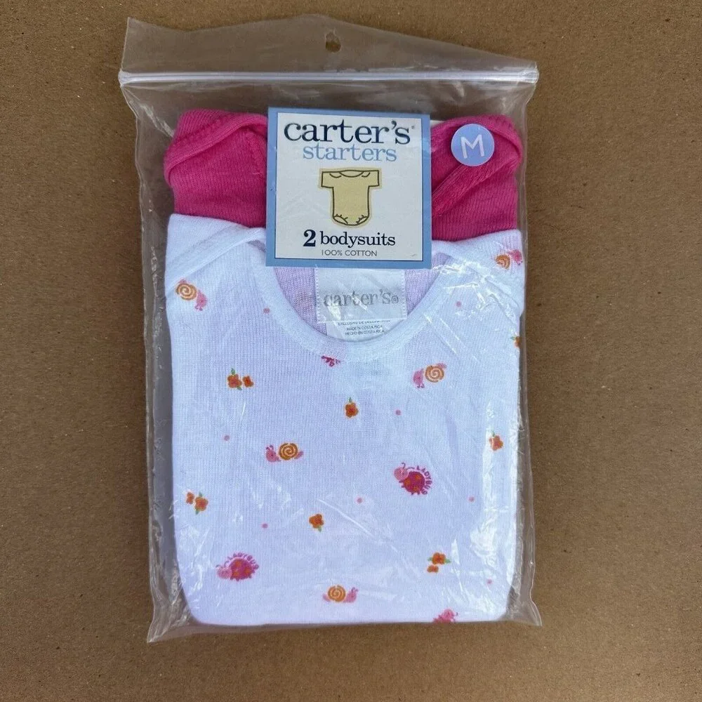 New Carter's Starters Size 3-6 mths Set Of 2 Cotton Bodysuits